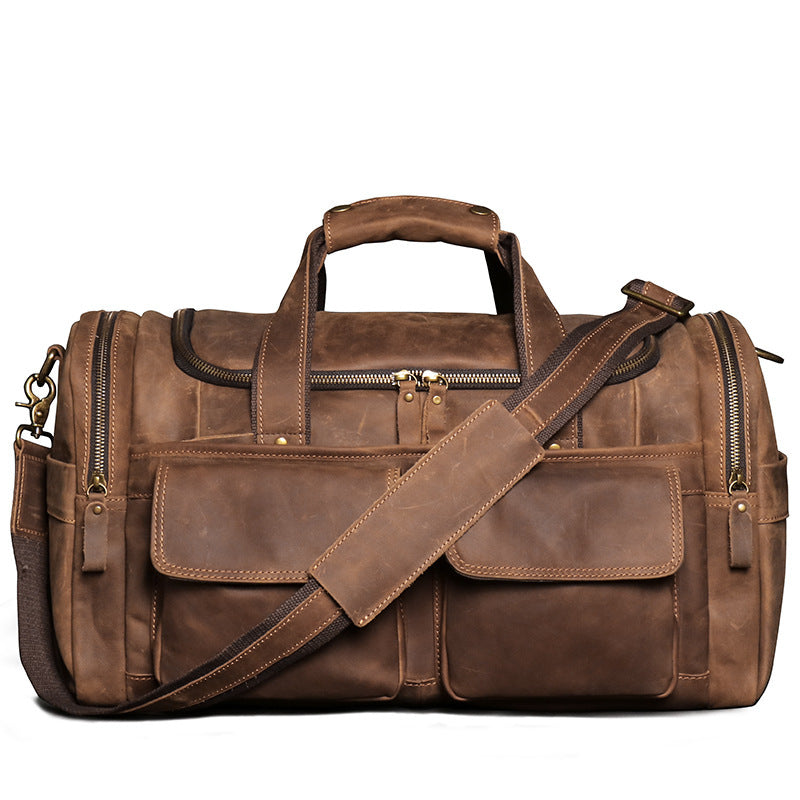 Genuine Leather Weekender Luggage Bag