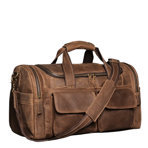 Genuine Leather Weekender Luggage Bag