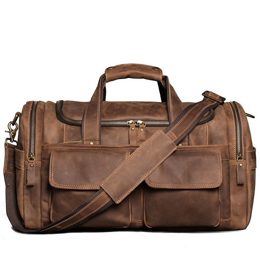 Genuine Leather Weekender Luggage Bag