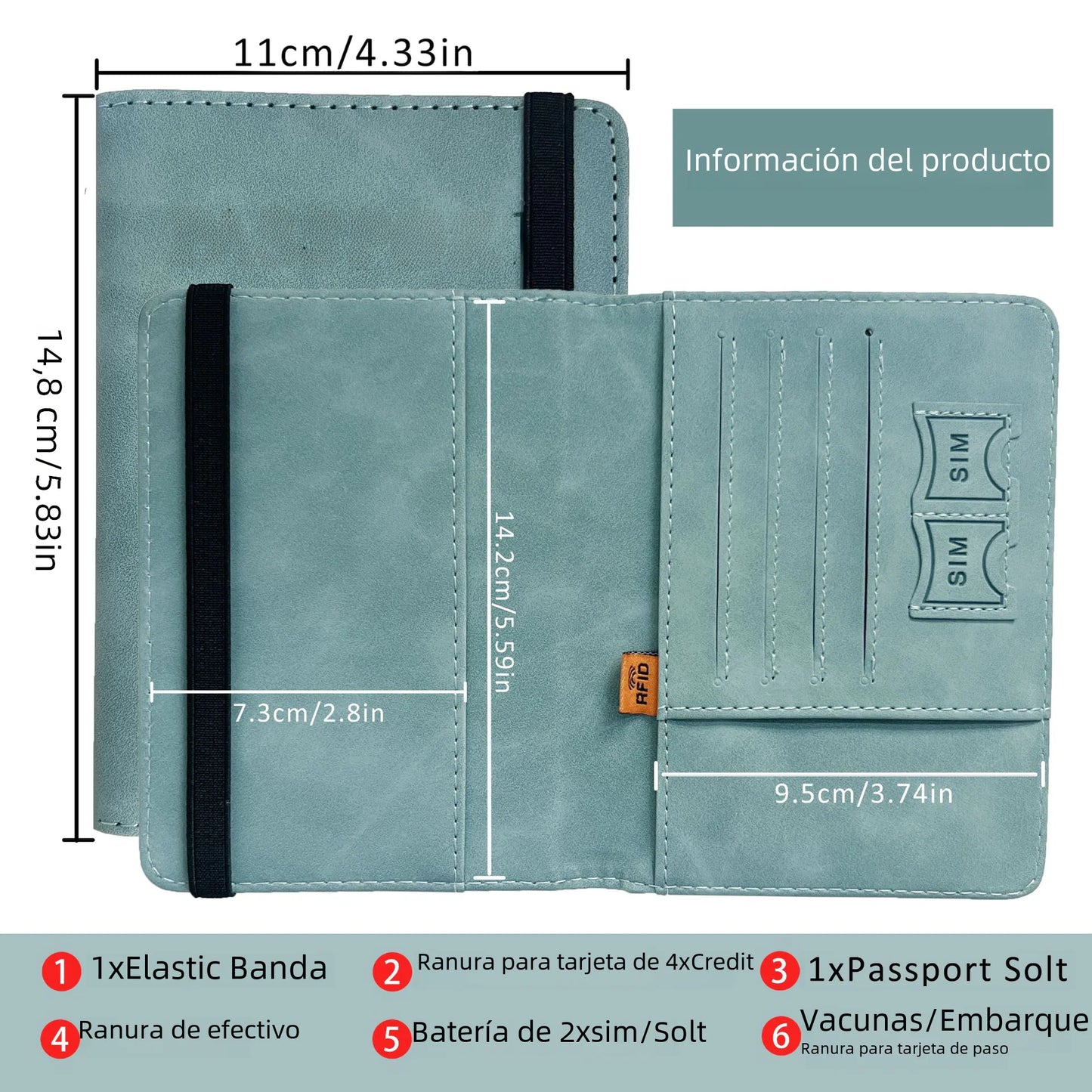 Travel Wallet RFID Passport Holder with Card Slots