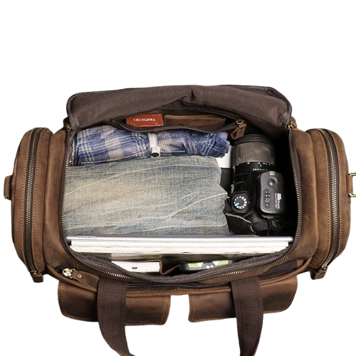 Genuine Leather Weekender Luggage Bag